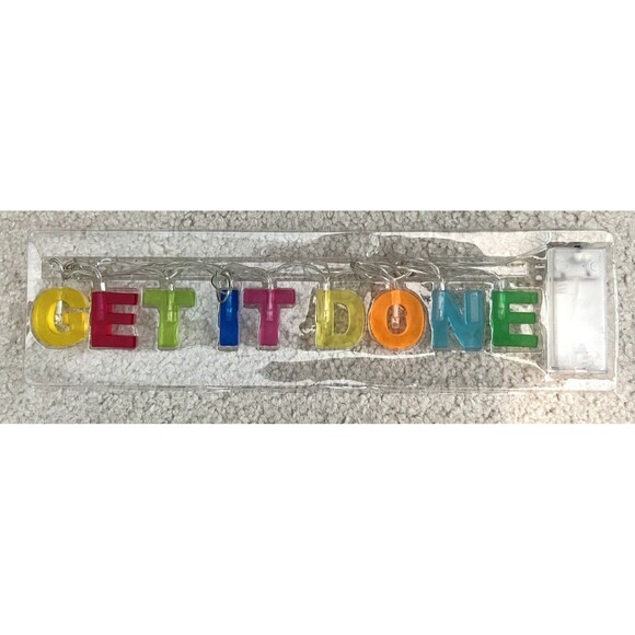 LIT LED Multicolor 1.5" T Lights "Get It Done" 4 Dorm Locker Apartment 65289 NEW - Picture 2 of 9